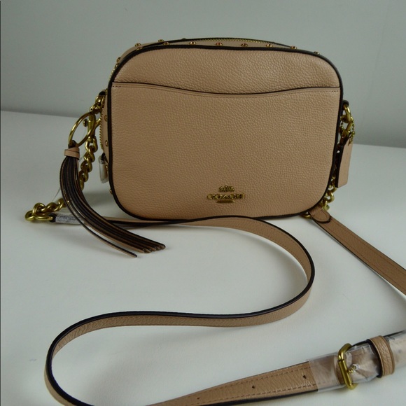 Coach Pebbled Leather Camera Bag w/ Crystal Rivets - Picture 3 of 8